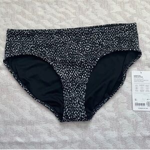 Athleta Clean Full Swim Bottom  Size Large Black and White